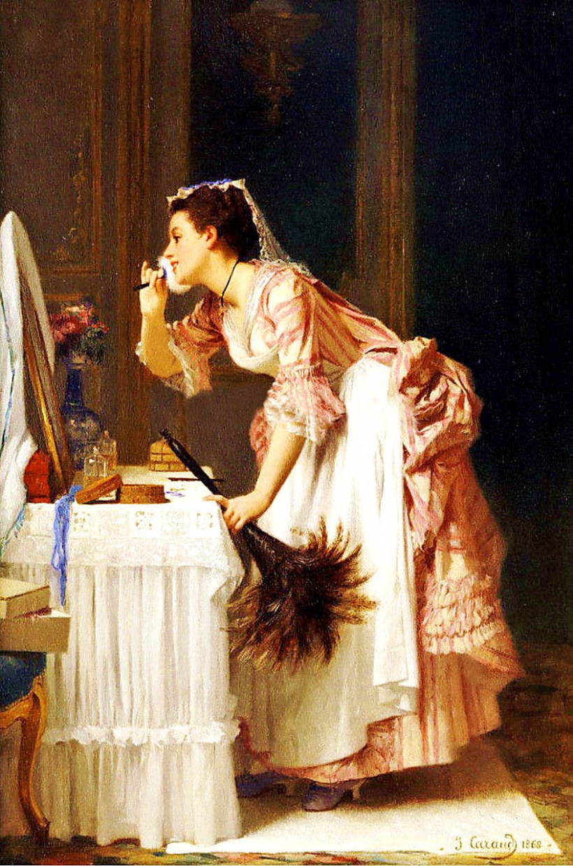 Служанка барыни. Жозеф Каро (Joseph Caraud), 1821-1905. Художник Joseph Caraud. Joseph Caraud картины прислуга. Французский живописец Joseph Caraud (1821 - 1905).